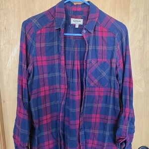 Express Blue and Red Plaid Shirt